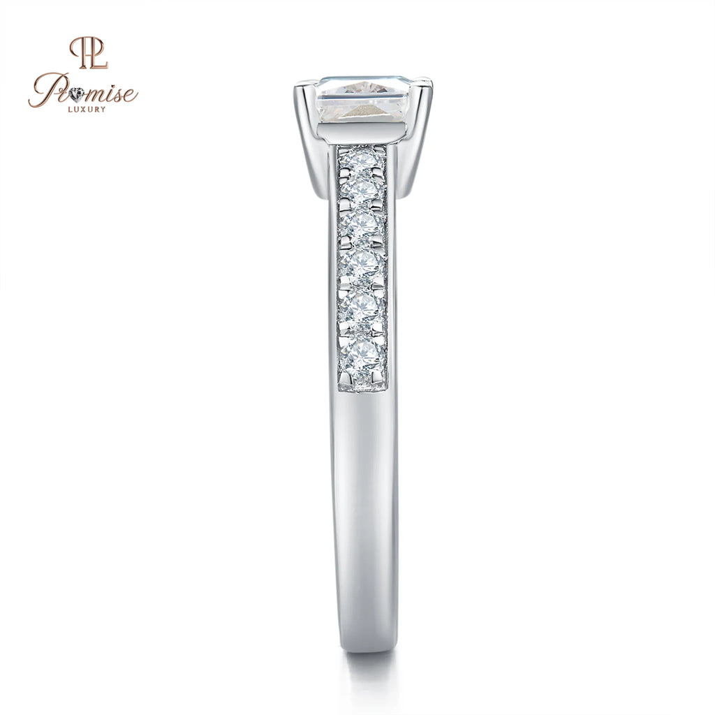 Radiant Cut Diamond Ring East-West Pavé Set – Bridal Ring