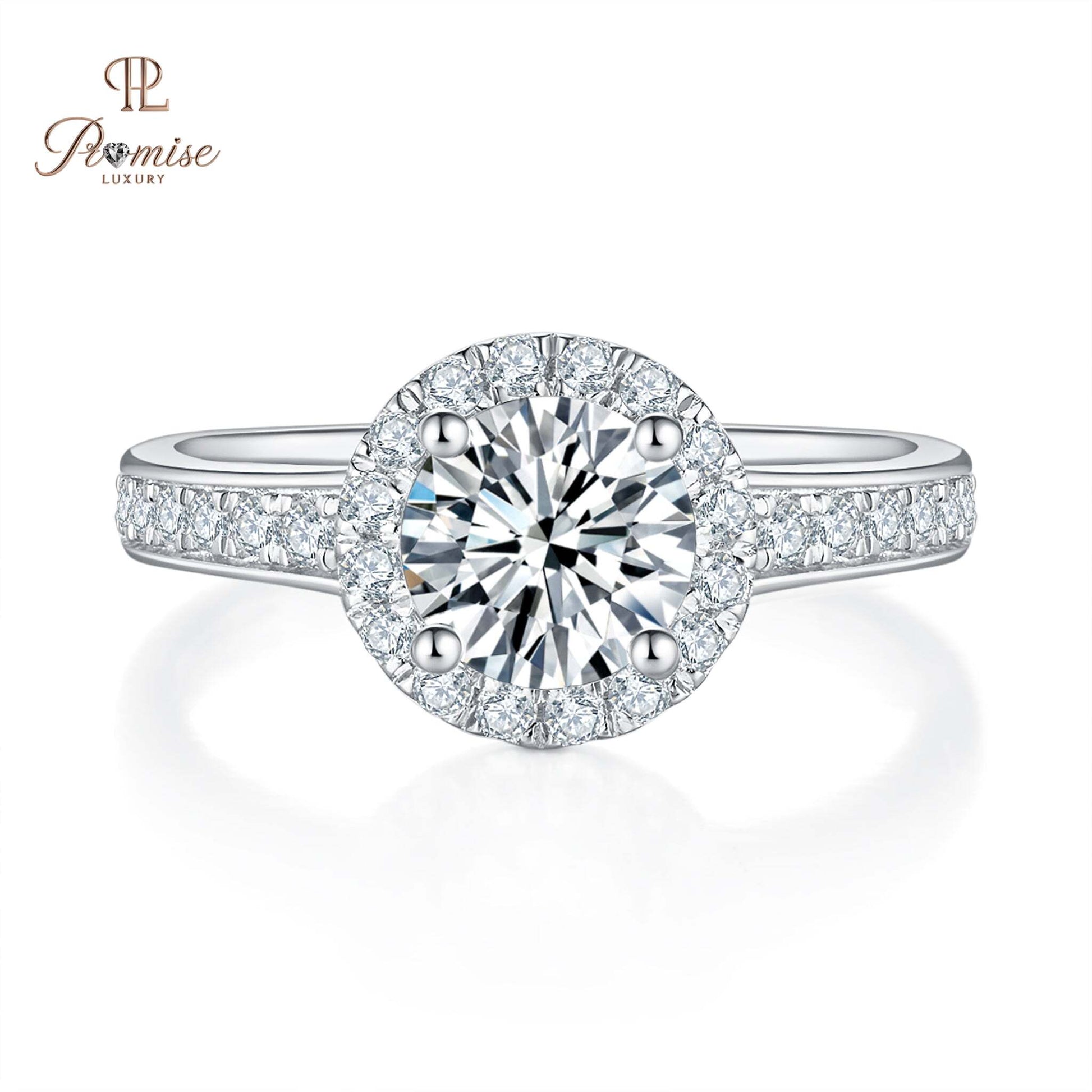 Premium Round Halo Diamond Ring – Sparkling Engagement Ring