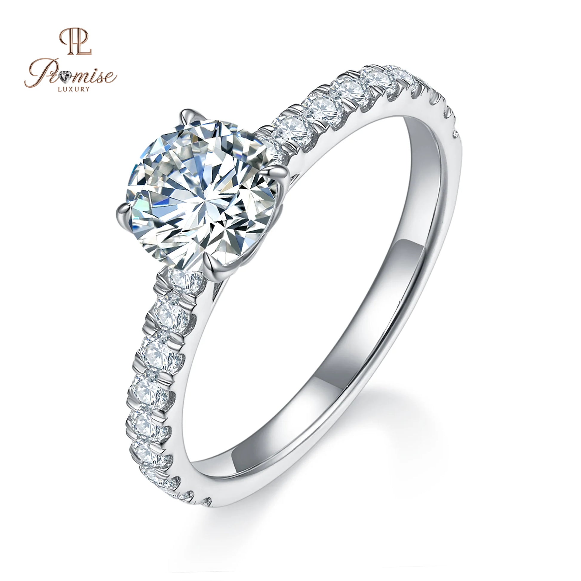 Cathedrawl Style pave Diamond Ring - solid Gold Engagement Jewelry