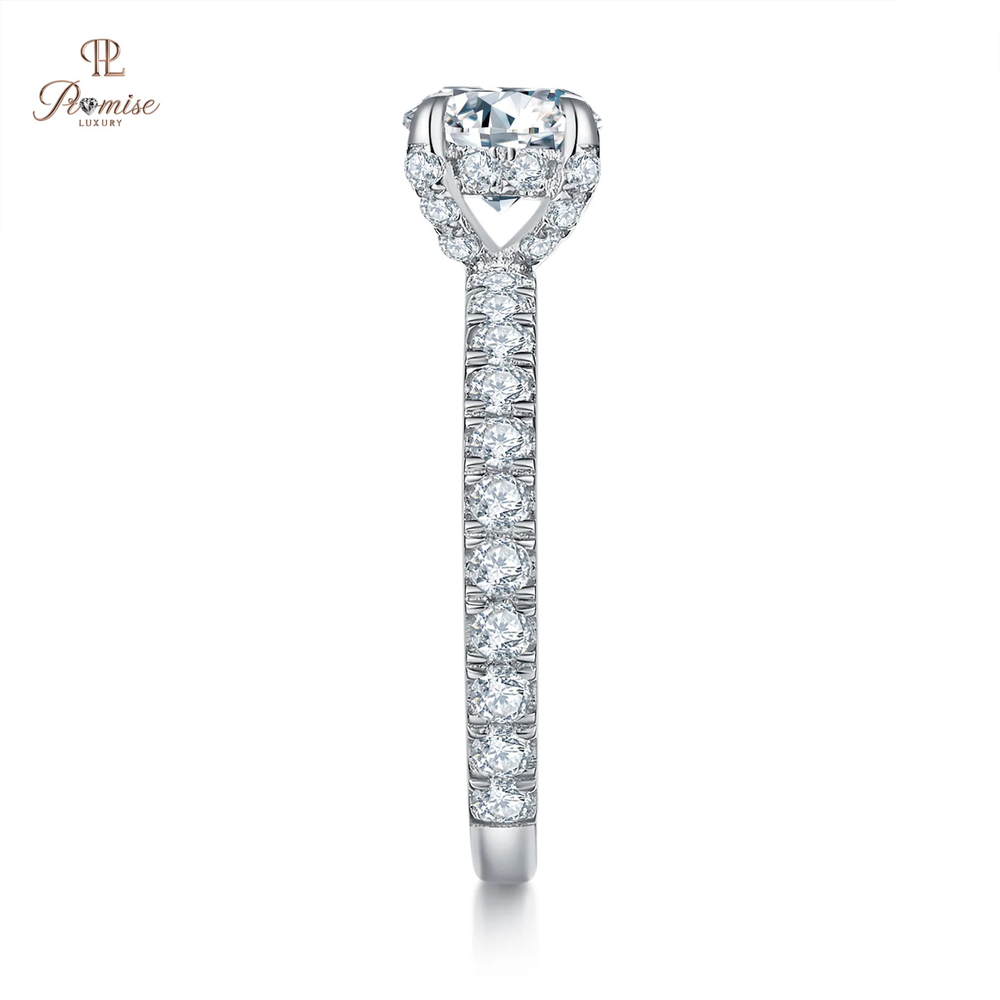 Unique Halo Diamond Ring Round Cut – Elegant Engagement Ring