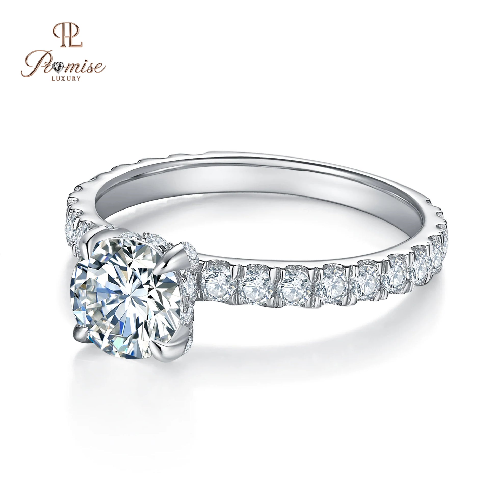 Unique Halo Diamond Ring Round Cut – Elegant Engagement Ring