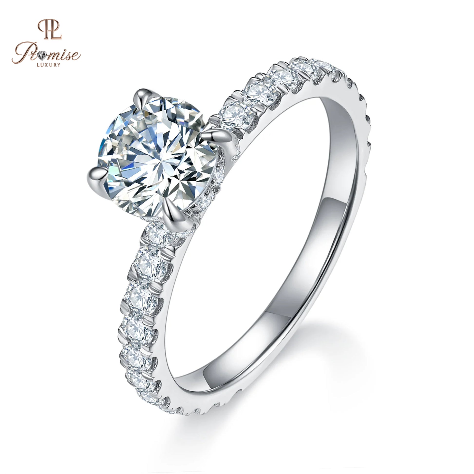 Unique Halo Diamond Ring Round Cut – Elegant Engagement Ring