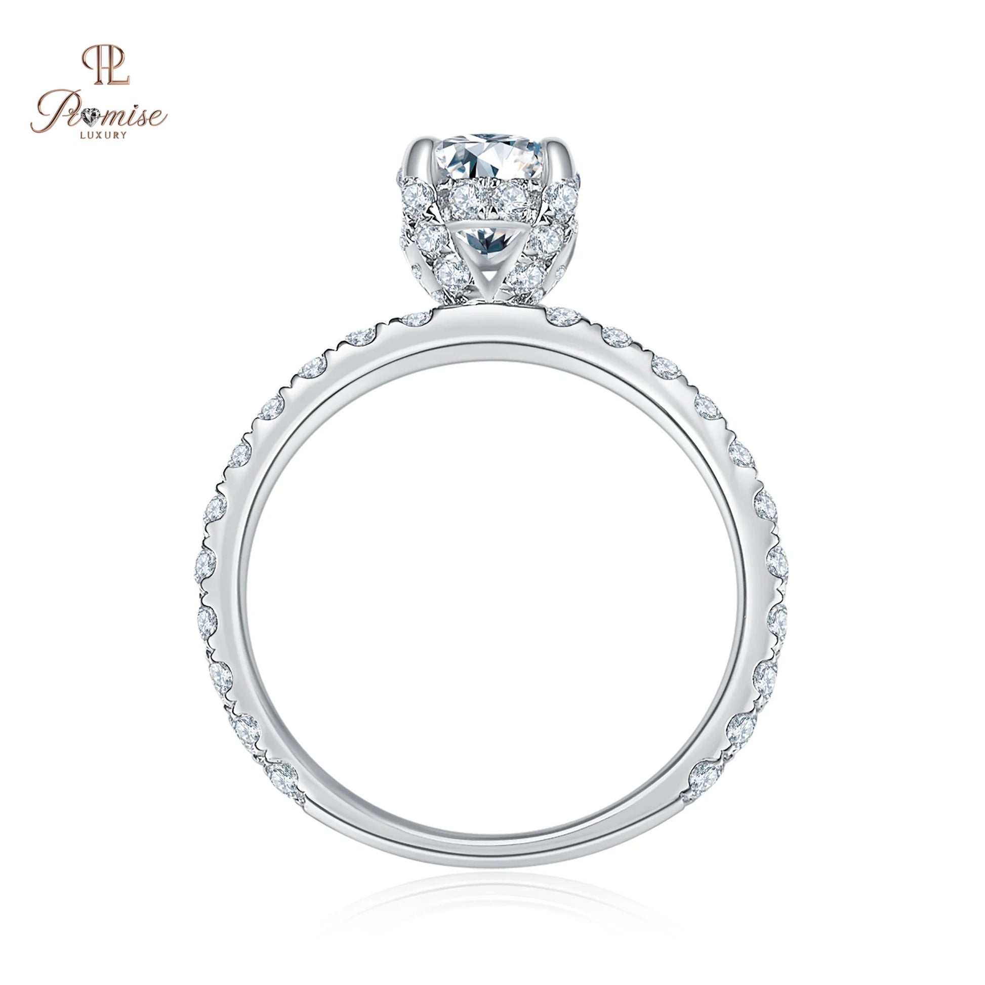 Unique Halo Diamond Ring Round Cut – Elegant Engagement Ring