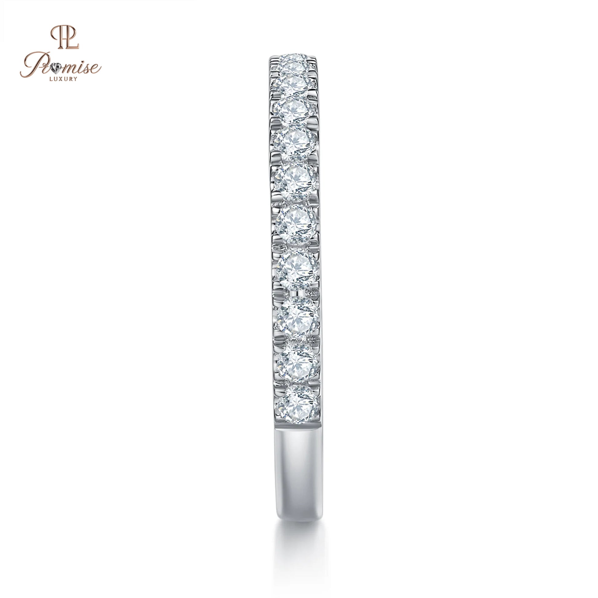 Half Eternity Round Diamond Pavé Band – Bridal Wedding Ring