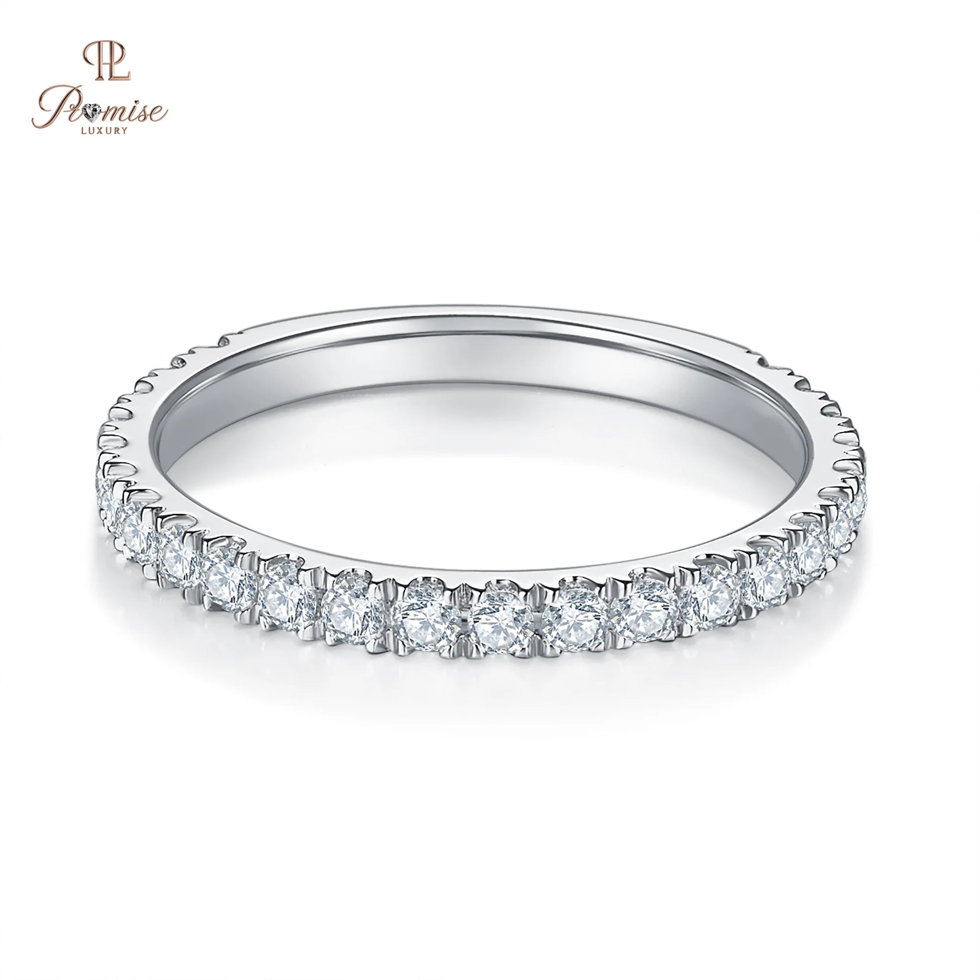 Half Eternity Round Diamond Pavé Band – Bridal Wedding Ring