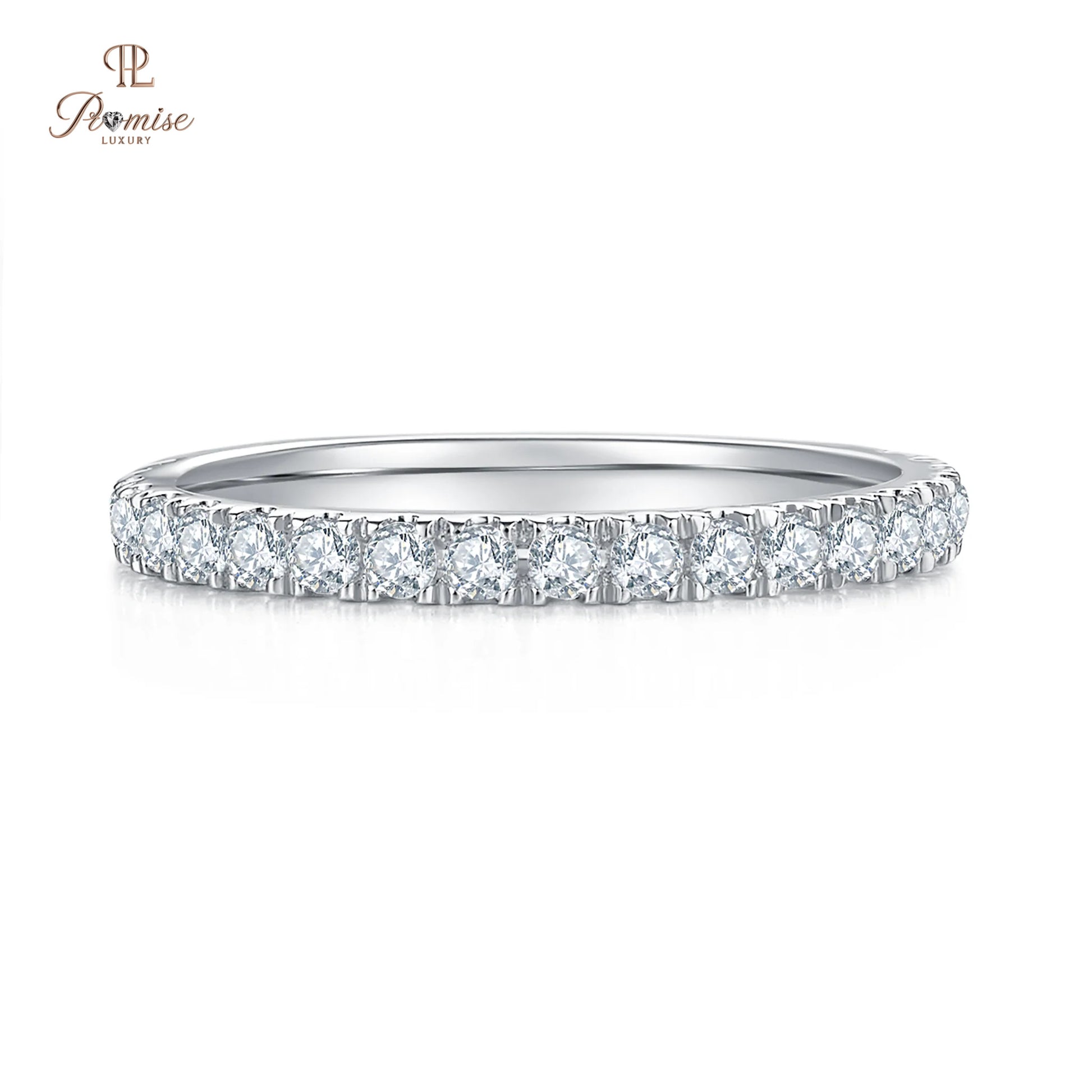 Half Eternity Round Diamond Pavé Band – Bridal Wedding Ring