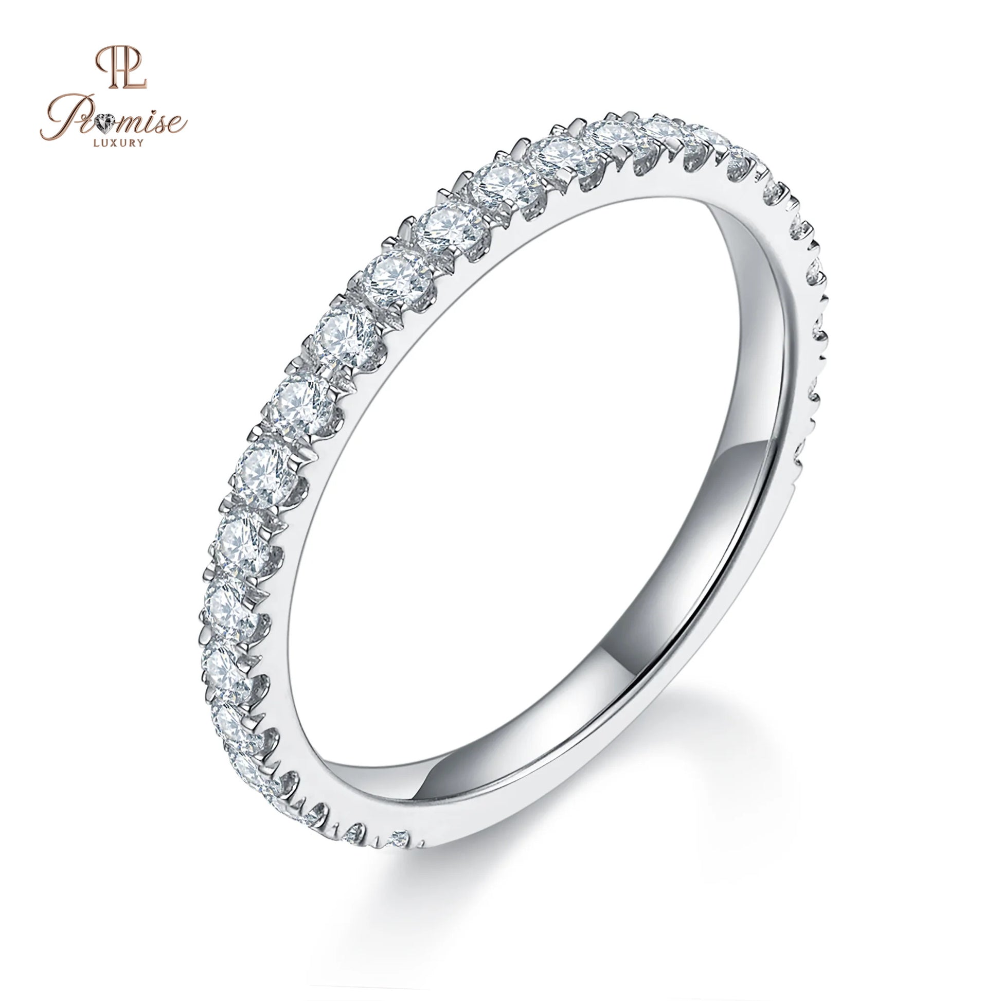 Half Eternity Round Diamond Pavé Band – Bridal Wedding Ring