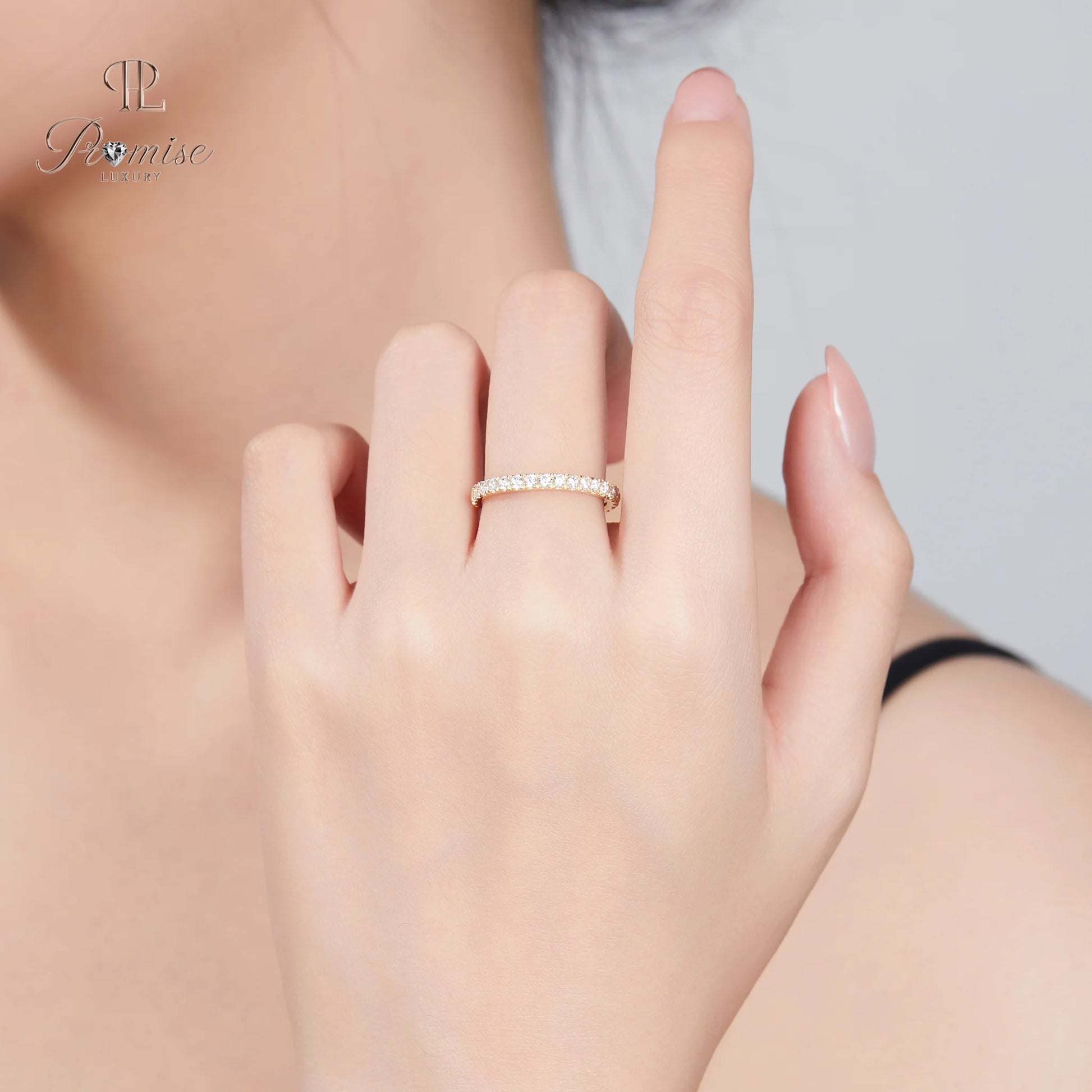 Half Eternity Round Diamond Pavé Band – Bridal Wedding Ring