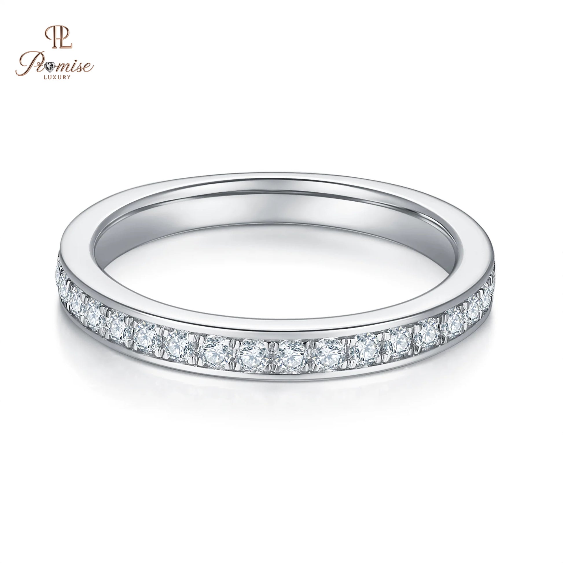 Channel Set Round Diamond Ring – Classic Wedding Band for Women