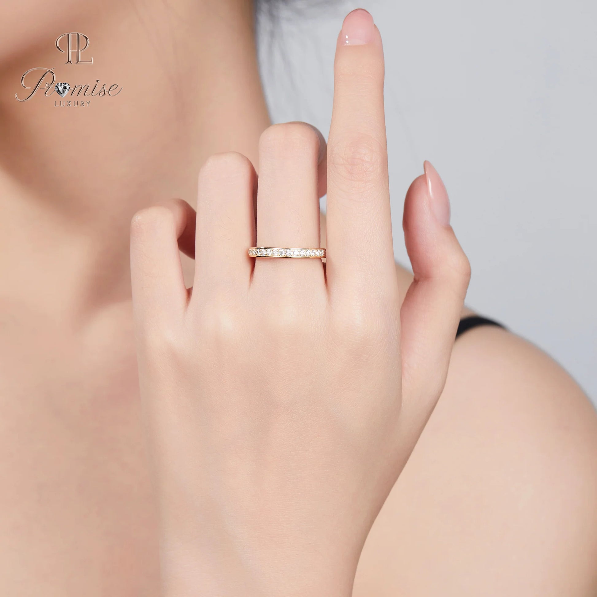 Channel Set Round Diamond Ring – Classic Wedding Band for Women