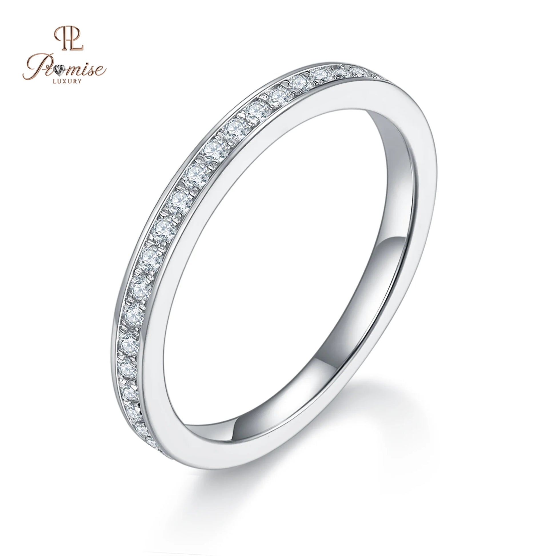 Channel Set Round Diamond Eternity Band – Wedding Ring for Women