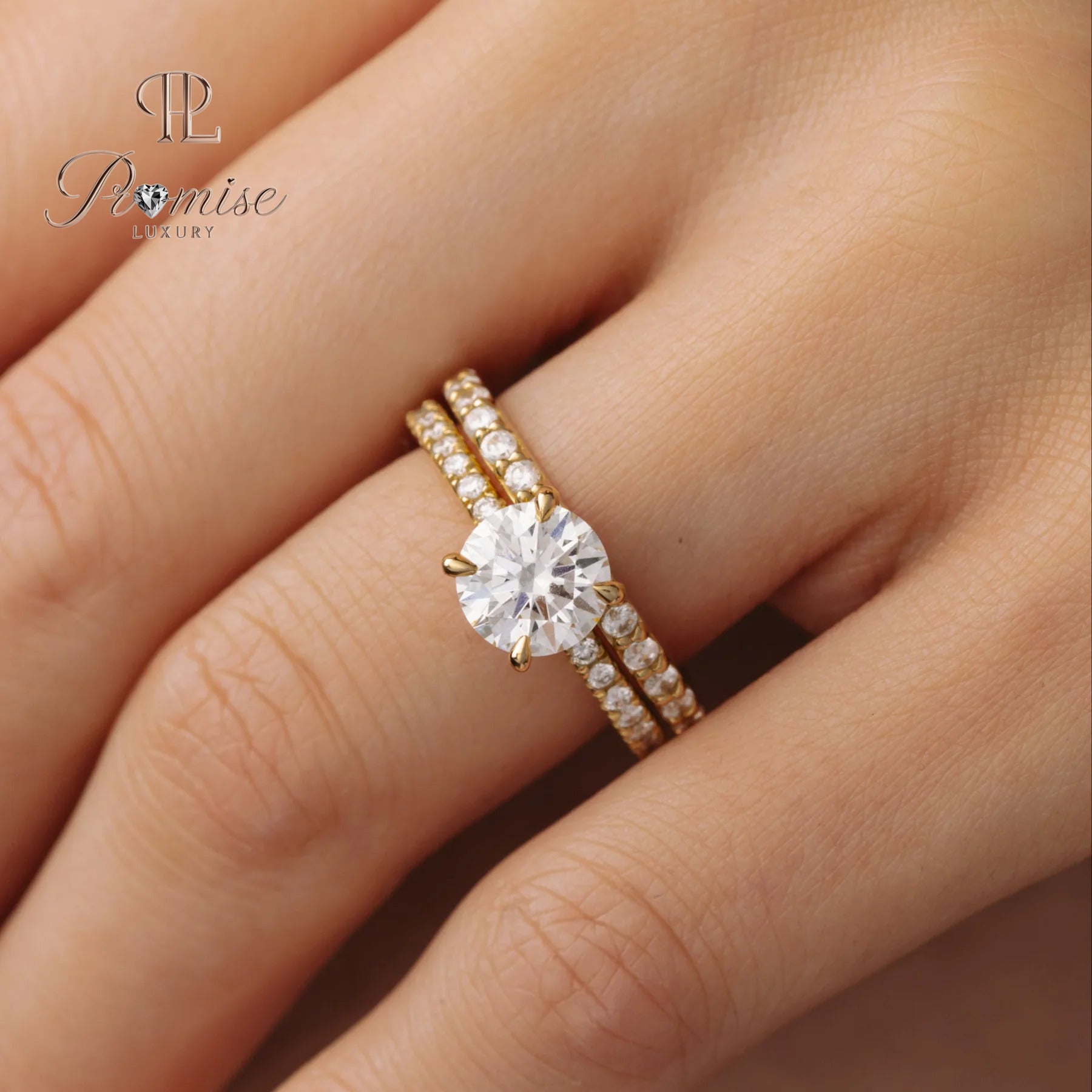 Round Diamond Solitaire Hidden Halo Engagement Ring in 14K White Gold – Elegant Bridal Ring