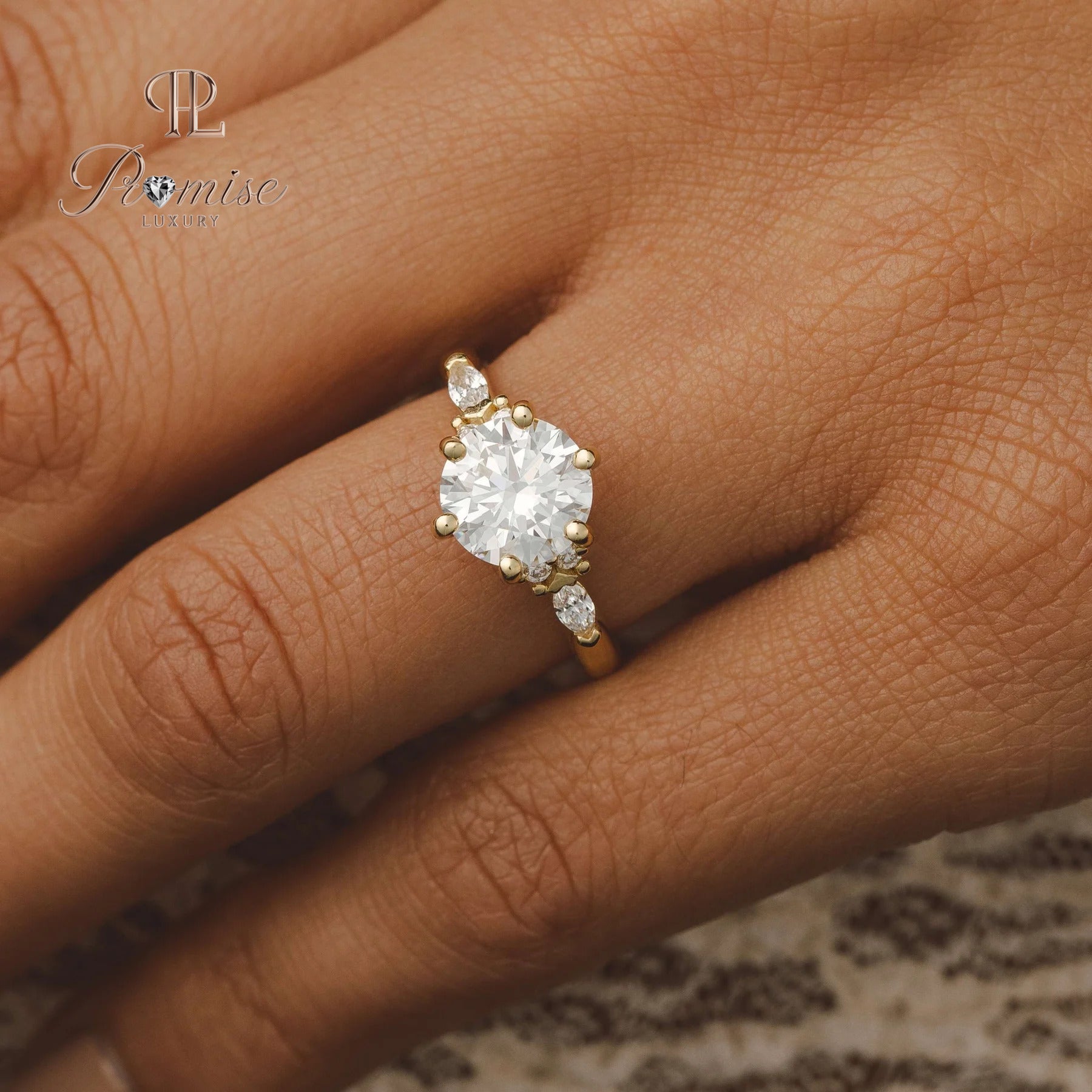 Unique 6-Prong Solitaire Round Cut Engagement Ring – Fancy Wedding Ring