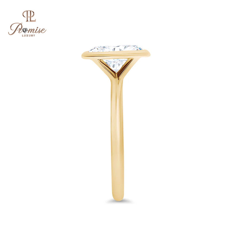 Oval Cut Bezel Set Lab Grown Diamond Ring – Modern Engagement Ring