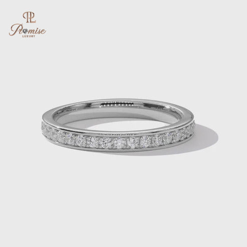 Channel Set Round Diamond Ring – Classic Wedding Band for Women
