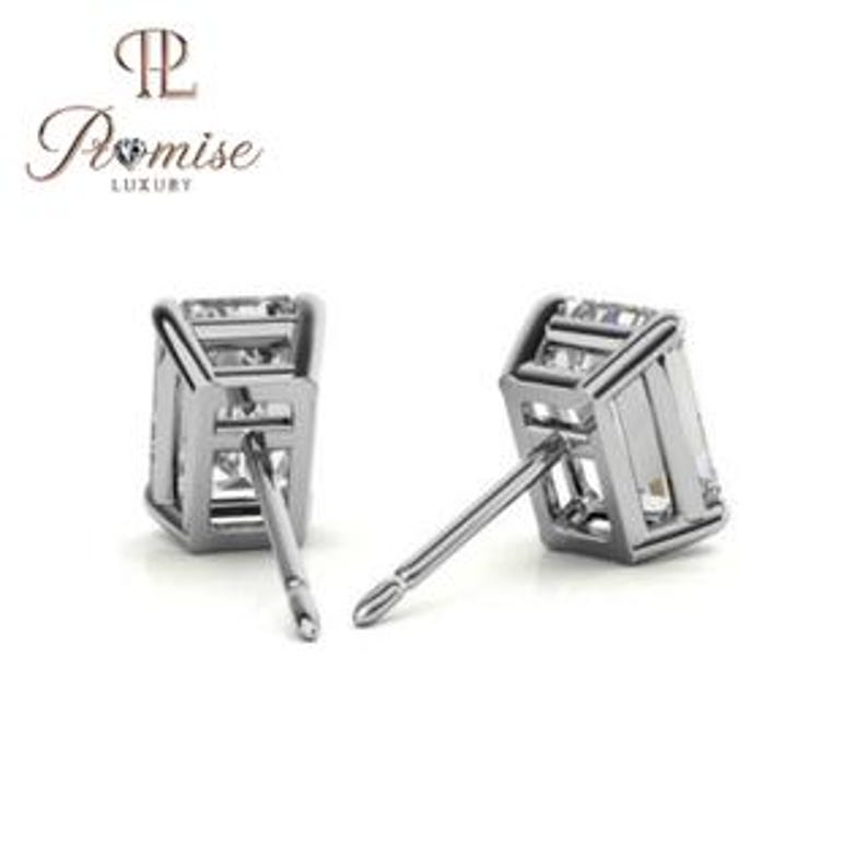 Premium Emerald Cut Lab Diamond Stud Earrings - Everyday Luxury Sparkle