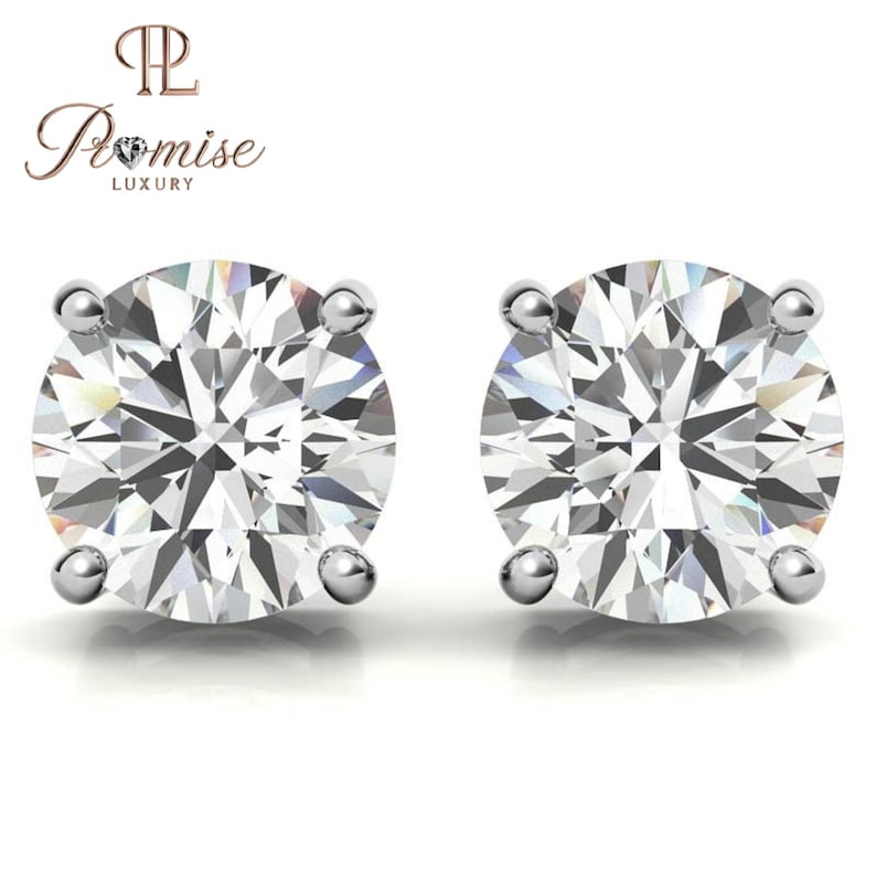 Classic Round Cut Lab Diamond Stud Earrings In Gold - Everyday Luxury Stud