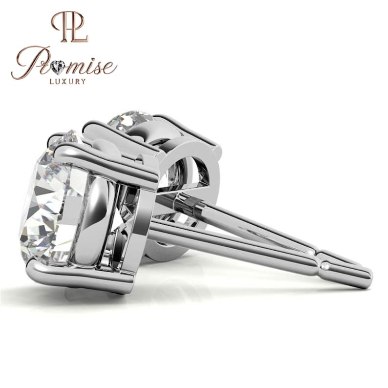 Classic Round Cut Lab Diamond Stud Earrings In Gold - Everyday Luxury Stud