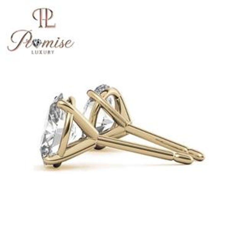 Lab-Grown Oval Diamond Stud Earrings in White Gold for Women