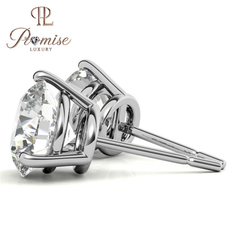 Round Lab-Grown Diamond Stud Earrings 3-Prong Setting