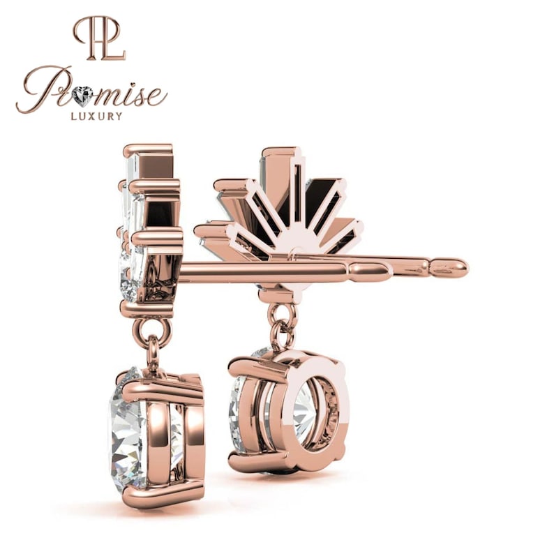 Luxury Lab Grown Diamond Dangle Earrings In Gold - Perfact Gift