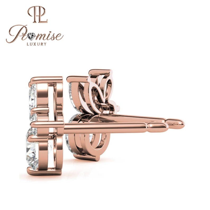 Marquise & Round Diamond Stud Earrings – Classic Cluster Style