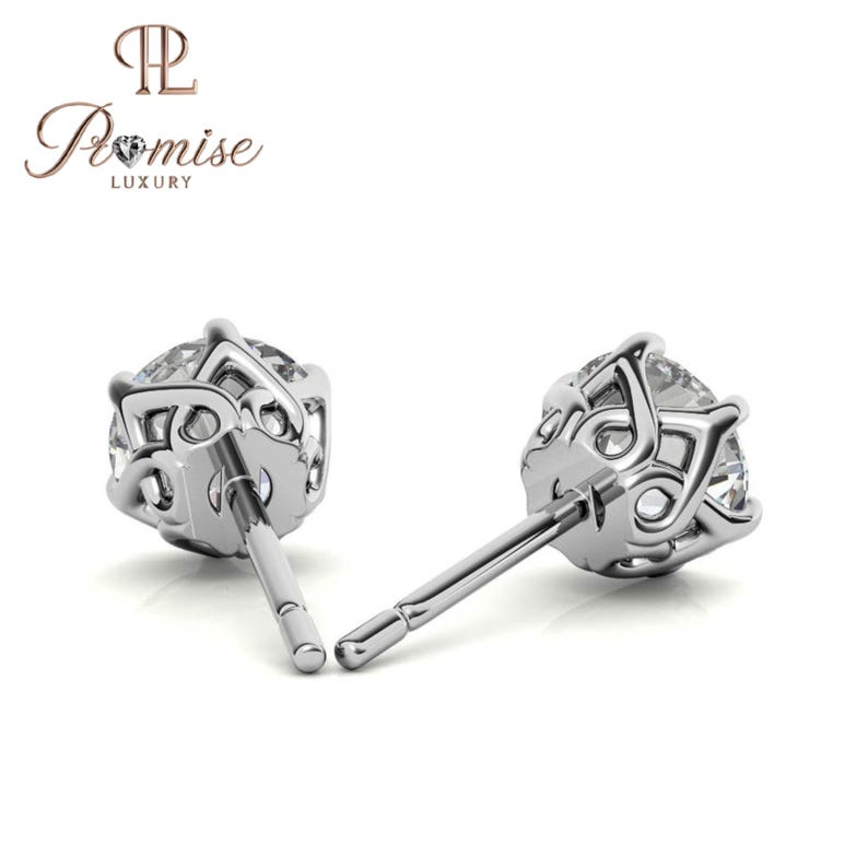 Six Prong Round Cut Solitaire earring For Women - Elegant Everyday Jewelry