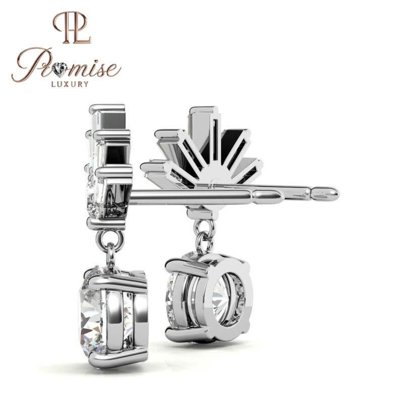 Luxury Lab Grown Diamond Dangle Earrings In Gold - Perfact Gift