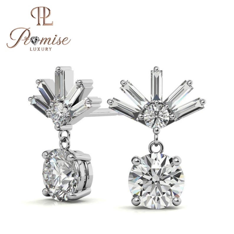 Luxury Lab Grown Diamond Dangle Earrings In Gold - Perfact Gift