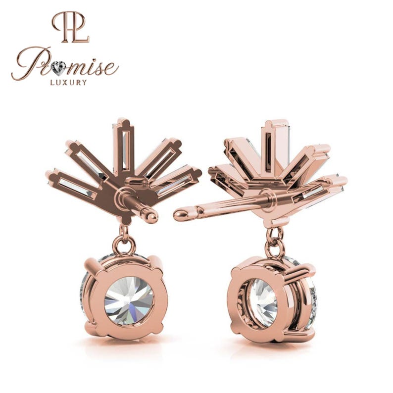 Luxury Lab Grown Diamond Dangle Earrings In Gold - Perfact Gift