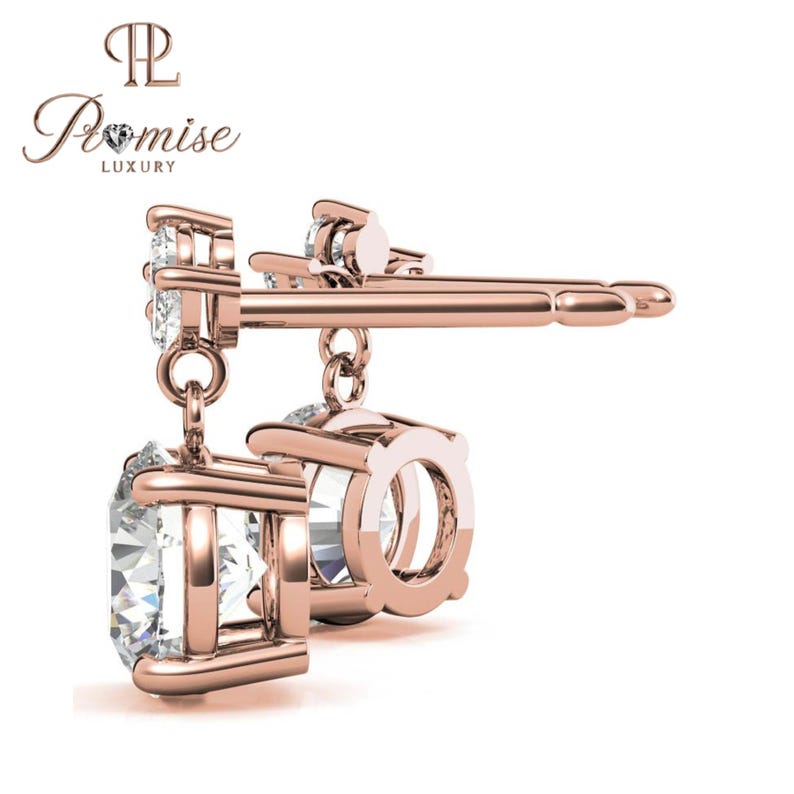 Lab-Grown Diamond Floral Crown Drop Stud Earrings – Unique Design