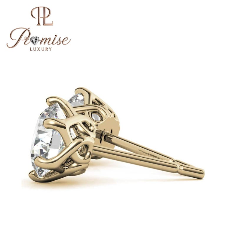 Six Prong Round Cut Solitaire earring For Women - Elegant Everyday Jewelry