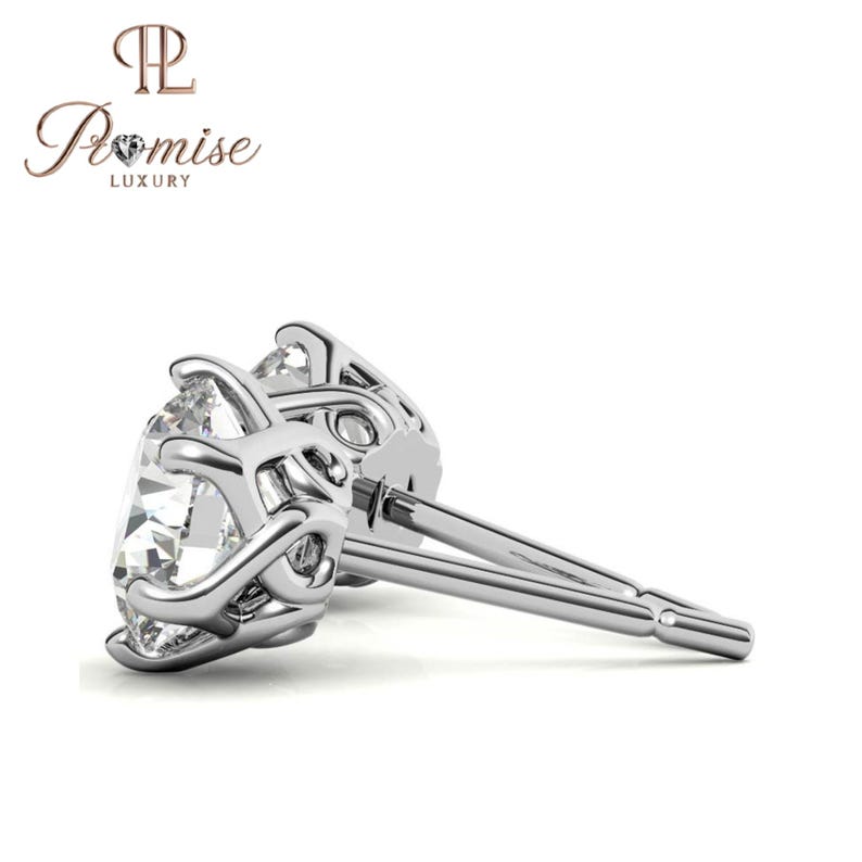 Six Prong Round Cut Solitaire earring For Women - Elegant Everyday Jewelry