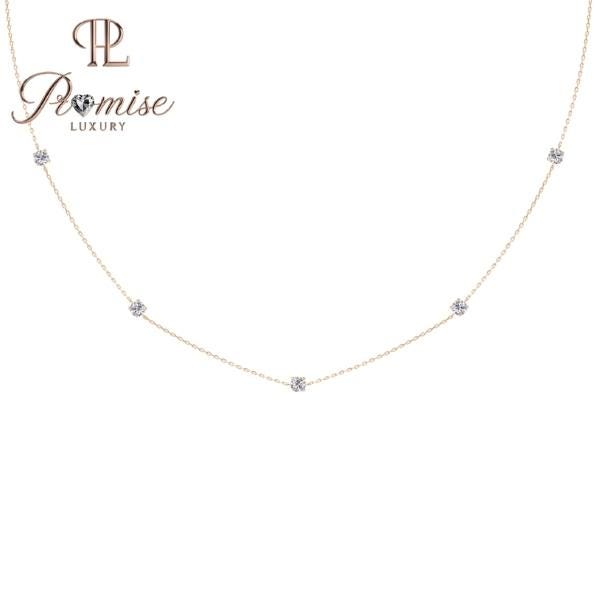 0.50 CT Y-Drop Lariat Diamond Necklace in 18K Yellow Gold – Minimalist Bezel-Set Lab-Grown Diamonds by Promise Luxury