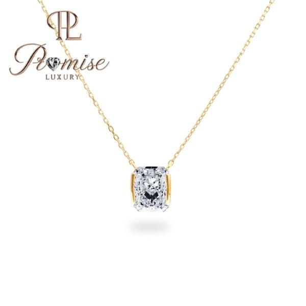 1.00 CT Cushion Cut Lab Diamond Necklace | 18K Yellow Gold Pendant | Minimalist Fine Jewelry | Promise Luxury Solitaire Necklace