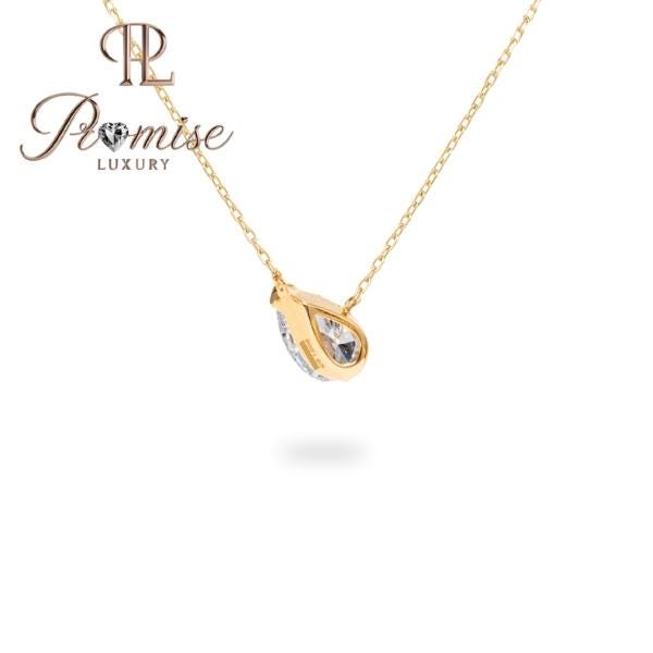 2.0 CT Pear Cut Solitaire Lab Diamond Necklace | 18K Gold Teardrop Pendant | Promise Luxury Minimalist Fine Jewelry | Dainty Bridal Gift