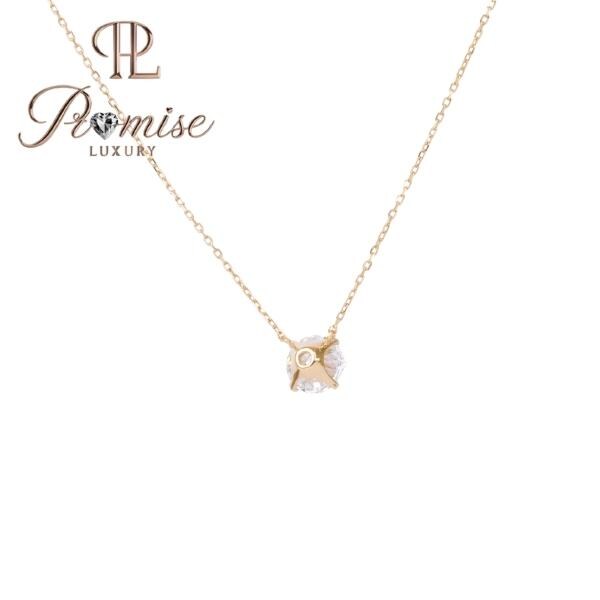1.5 CT Minimalist Round Lab Diamond Necklace in White Gold – Dainty Solitaire Pendant by Promise Luxury | Bezel Set Modern Everyday Jewelry