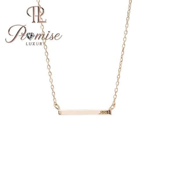 1.0 CT Elegant 14K gold bar necklace with sparkling lab-grown diamonds—minimalist, timeless, and perfect for everyday luxury