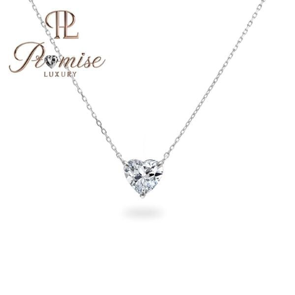 1.00 CT Heart-Shaped Lab-Grown Diamond Necklace in 14K Gold – Minimalist Romantic Pendant by Promise Luxury
