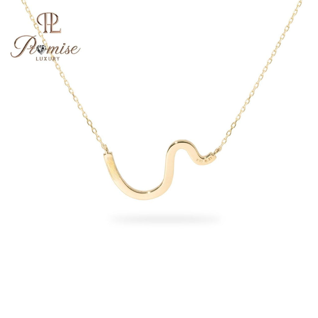 0.30 CT Lab-grown Round Diamonds, D-F Color, VS Clarity 14K Gold Wave Curve Diamond Pendant Necklace Dainty Luxury Gift for Her