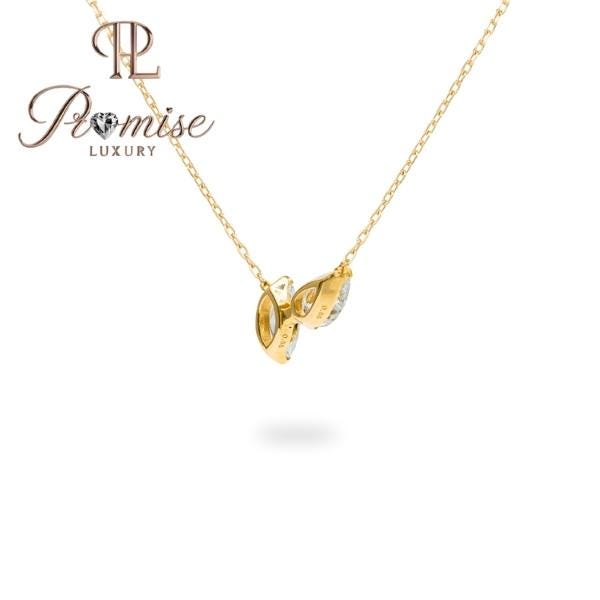 2.0 CT Marquise & Pear Cut Lab-Grown Diamond Necklace in 18K Gold – Minimalist Dual Stone Pendant by Promise Luxury