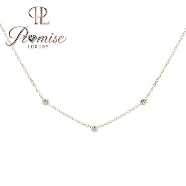 0.50 CT Minimalist 5 Station Lab-Grown Diamond Necklace in 18K Yellow Gold – Dainty Bezel Set D-F Color Diamonds | Promise Luxury Jewelry
