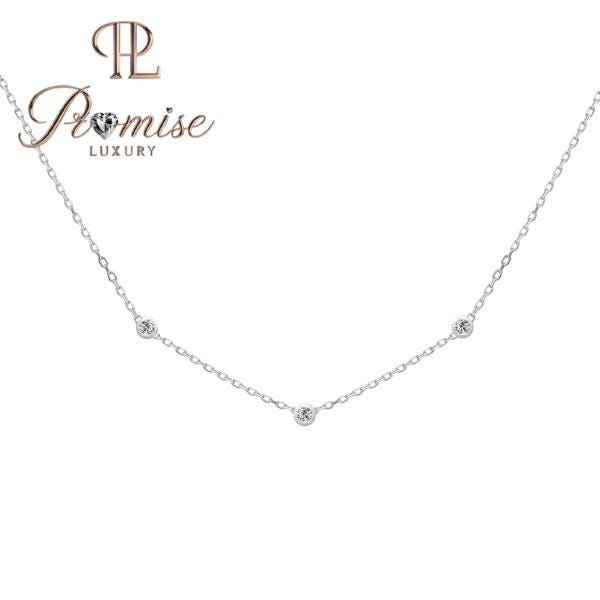 0.50 CT Minimalist 5 Station Lab-Grown Diamond Necklace in 18K Yellow Gold – Dainty Bezel Set D-F Color Diamonds | Promise Luxury Jewelry