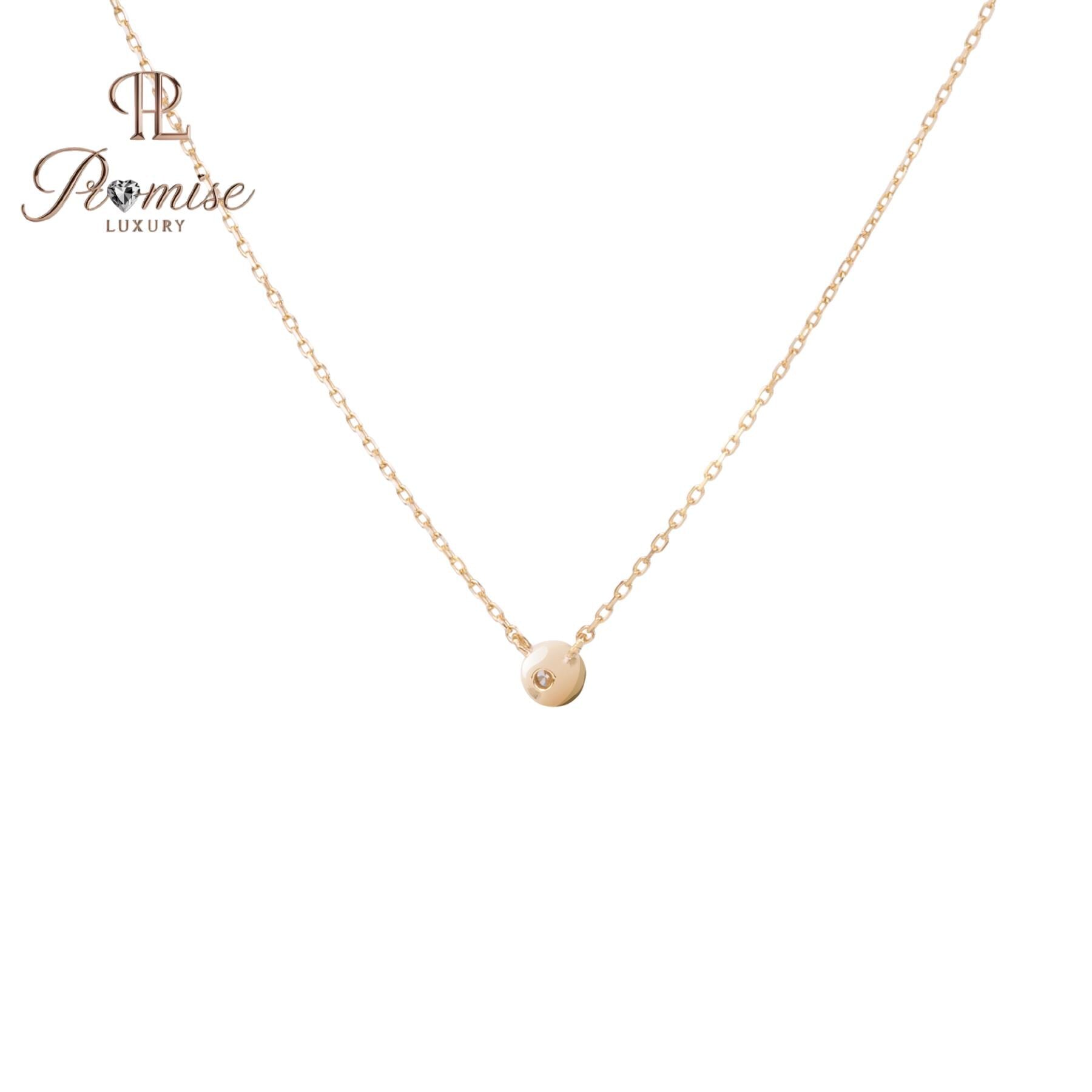 1.0 CT Minimalist Round Lab Diamond Necklace in White Gold – Dainty Solitaire Pendant by Promise Luxury | Bezel Set Modern Everyday Jewelry