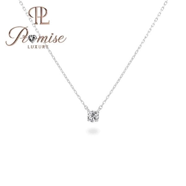 0.50 CT Promise Luxury Round Cut Lab Diamond Solitaire Necklace in 18K Yellow Gold, Dainty 4-Prong Minimal Pendant, Ethical Everyday Jewelry