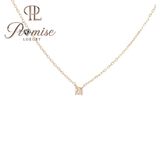 0.50 CT Promise Luxury Round Cut Lab Diamond Solitaire Necklace in 18K Yellow Gold, Dainty 4-Prong Minimal Pendant, Ethical Everyday Jewelry