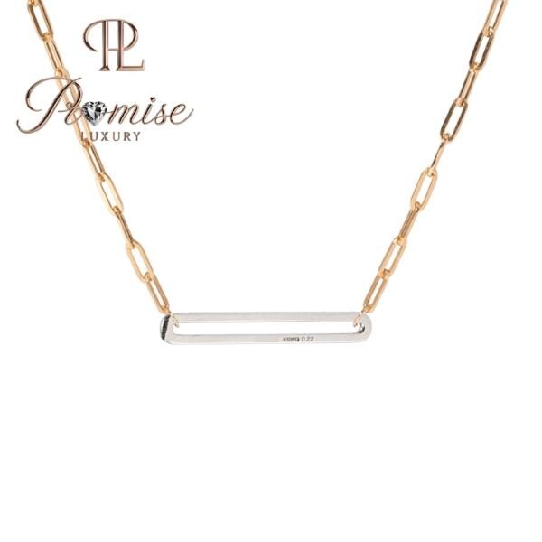 0.30 CT Round Cut 14K Gold Vertical Oval Link Diamond Pendant Necklace – Modern Elongated Sparkle by Promise Luxury