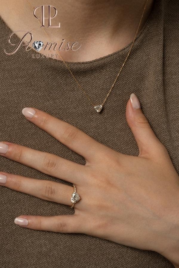 1.00 CT Heart-Shaped Lab-Grown Diamond Necklace in 14K Gold – Minimalist Romantic Pendant by Promise Luxury
