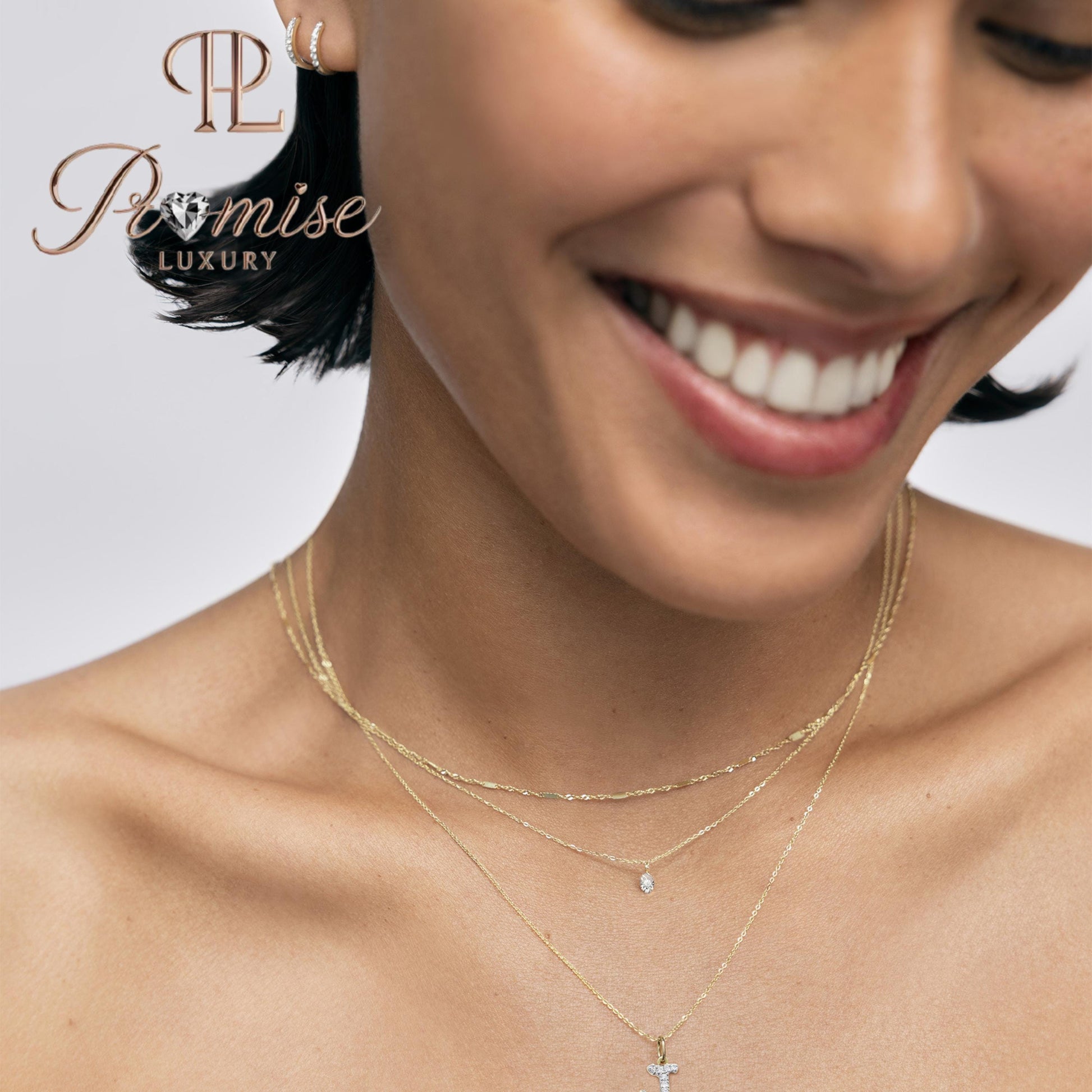 Diamond Initial "N" Pendant Necklace in 14K Gold – Sparkling Personalized Letter Jewelry by Promise Luxury