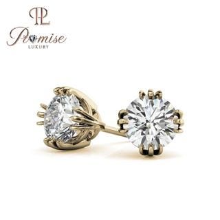 Classic 6-prong round diamond solitaire studs in 18K white gold—an elegant, everyday luxury with timeless brilliance